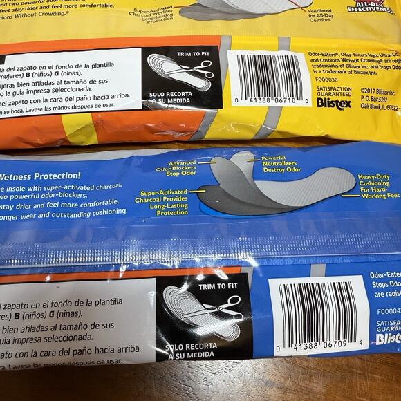 Odor-Eaters Ultra-Durable Insoles, 1 Pr & Ultra Comfort 3pr New Set - Picture 3 of 3